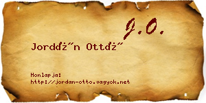 Jordán Ottó névjegykártya